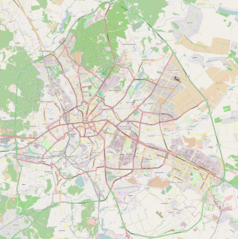 Mapa konturowa Charkowa, w centrum znajduje się punkt z opisem „Turboatom”