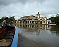 Arrivée à Mompox en barque.