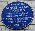 King's Arms Tavern plaque London 1756