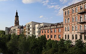 Helmholtzstraße (north view) in Leipzig, Germany.