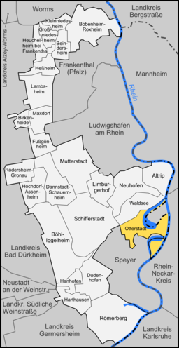 Läget för Otterstadt i Rhein-Pfalz-Kreis