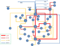 中国教育网2008年骨干网线路图