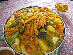 Couscous, nasjonalrett i Marokko, Algerie og Tunisia.