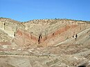 Rainbow Basin Syncline in the Barstow Formation near Barstow, California. Folded strata.