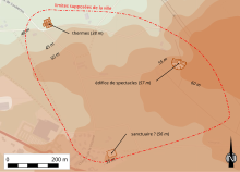 Carte en couleurs schématisant les courbes de niveau d'un territoire.