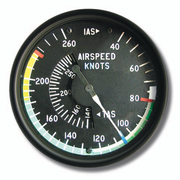 Dit exemplaar geeft zowel de indicated als de true airspeed aan