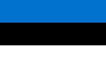 The Flag of Estonia, Front top to bottom: Blue-Black-White.