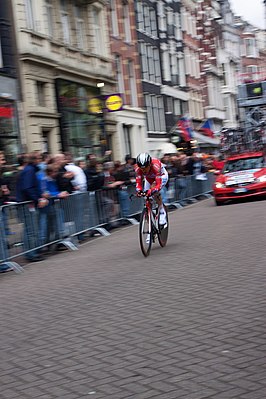 Miholjević namens Acqua & Sapone in Amsterdam tijdens de eerste etappe van de Ronde van Italië.