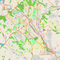 Mapa konturowa Kiszyniowa, blisko centrum u góry znajduje się punkt z opisem „Ratusz w Kiszyniowie”