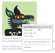 El arte digital vinculado a un NFT puede ser guardado como cualquier otra imagen en la web (fuente (es))