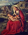 Maria und das Jesuskind in einer Landschaft