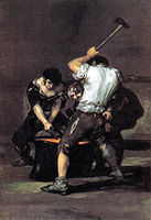 La fragua (de smederij), Goya, 1812-1816