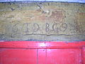 The marriage stone lintel at 'The Hill' farm, Dunlop, East Ayrshire.