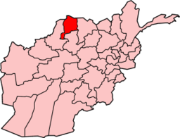 Map of Afghanistan with Jowzjan highlighted