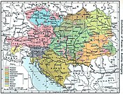 Карта од 1911 година на која е прикажана Австроунгарија, со Рутенци во светло зелена боја