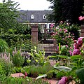 Blick vom Barockgarten auf Schloss Dagstuhl