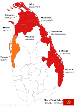 Area claimed as Tamil Eelam[citation needed]