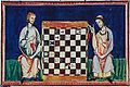 Image 31Some of the earliest examples of chess-related art are medieval illustrations accompanying books or manuscripts, such as this chess problem from the 1283 Libro de los juegos. (from Chess in the arts)