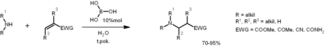 Katalizowana kwasem borowym reakcja aza-Michaela