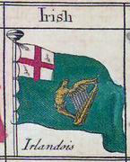 『Bowles's Universal Display of the Naval Flags of all Nations』からのアイルランドの非公式なグリーン・エンサイン（1783年）