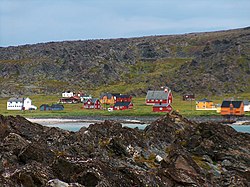 Hamningberg in Båtsfjord Municipality is an abandoned fishing village on the northern coast of the peninsula