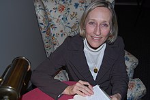 Elizabeth Hay signing her book Late Nights on Air at the Port Colborne Author Series