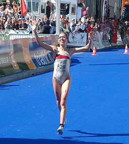 Vanessa Fernandes tweede bij de WK olympische afstand 2006.