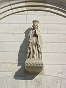 The Virgin Mary in the front of the church