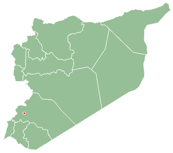 Map of Syria with Damasco highlighted.