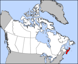 Map of Canada with நோவா ஸ்கோசியா Nova Scotia highlighted