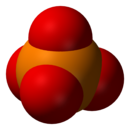 Modello 3D a sfer Van der Waals dello ione fosfato