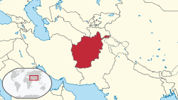 Location of Afghanistan