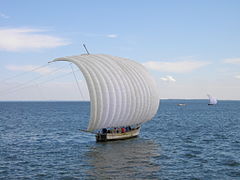 Hobikibune (Sailboat) on Lake Kasumigaura.