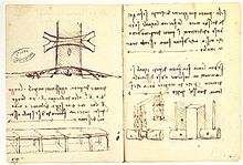 Dessin du pont de la Corne d'Or, Léonard de Vinci.