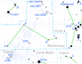 Monoceros constellation map.