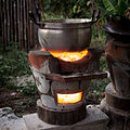 Charcoal stove in rural Thailand