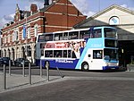 Matt Damon in an advertisement on a bus in the United Kingdom