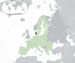  डेनमार्क-अवस्थिति (dark green) – Europe-এ (green & dark grey) – the European Union-এ (green)  –  [व्याख्या]