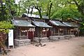 境内4社 左起為天滿宮、人丸神社、志賀神社和船玉神社。