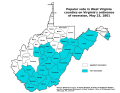 Image 27Counties (in blue) approving Virginia's secession from the U.S. (from History of West Virginia)