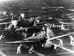 A6M2 modèle 21 sur le Shōkaku le 7 décembre 1941 durant l'Attaque de Pearl Harbor.