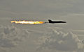 Image 15 Fuel dumping Photo credit: John O'Neill Fuel dumping is a practice used by aircraft that are equipped to jettison fuel in the event of certain types of emergency situations. This RAAF F-111 aircraft is performing a dump-and-burn fuel dump at the Australian International Airshow, a procedure where the fuel is intentionally ignited using the plane's afterburner. This type of fuel dumping is also referred to as "torching" or a "zippo". More selected pictures