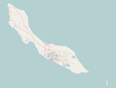 Mapa konturowa Curaçao, w centrum znajduje się punkt z opisem „Willemstad”