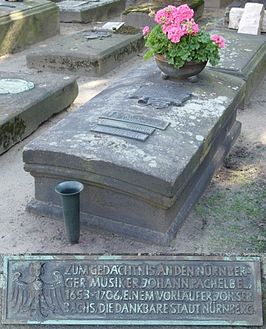 Graftombe van Pachelbel op het Rochusfriedhof te Neurenberg