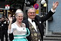 Dronning Margrethe II og Prins Henrik ankom Konserthuset i Stockholm i Sverige, dagen før bryllaupet til Kronprinsesse Victoria og Daniel Westling (no Prins Daniel), 18. juni 2010