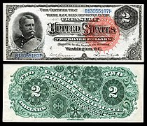 $2 United States Banknote, Large Type, Silver Certificate, Series 1886