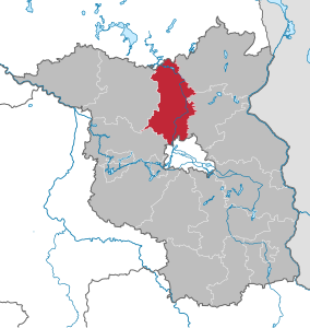 Lage des Landkreis Oberhavel in Brandenburg (anklickbare Karte)