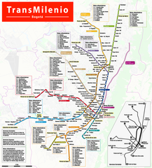 Karte des TransMilenio-Schnellbussystems in Bogota