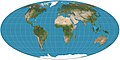 Image 14 Mollweide projection Map: Strebe, using Geocart The Mollweide projection is an equal-area, pseudocylindrical map projection generally used for global maps of the world or night sky. The projection was first published by mathematician and astronomer Karl Mollweide of Leipzig in 1805 but reinvented and popularized in 1857 by Jacques Babinet. The projection trades accuracy of angle and shape for accuracy of proportions in area, and as such is used where that property is needed, such as maps depicting global distributions. More selected pictures