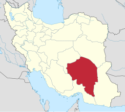 Provinsen Kermans läge i Iran